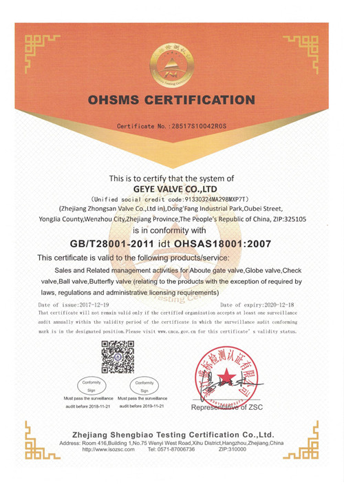 OHSAS职业健康安全管理体系认证英文版